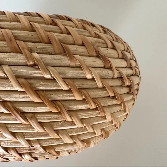 Anthropologie Round Woven Rattan Wicker Basket 8" diameter, 4" tall - Picture 5 of 6